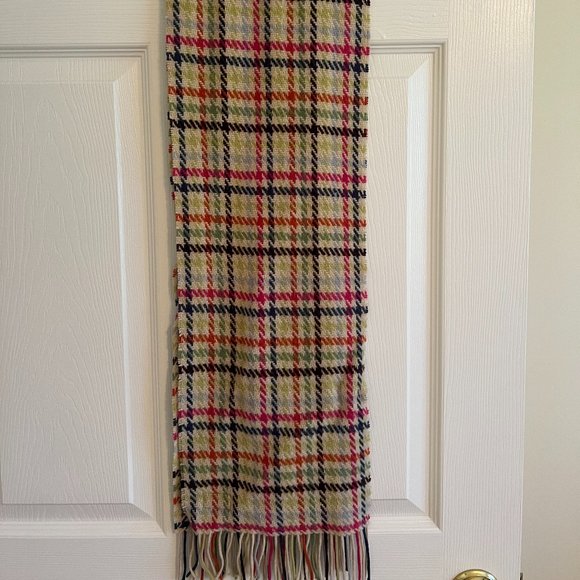 Coach Wool Cashmere Check Pattern Scarf - Picture 1 of 2
